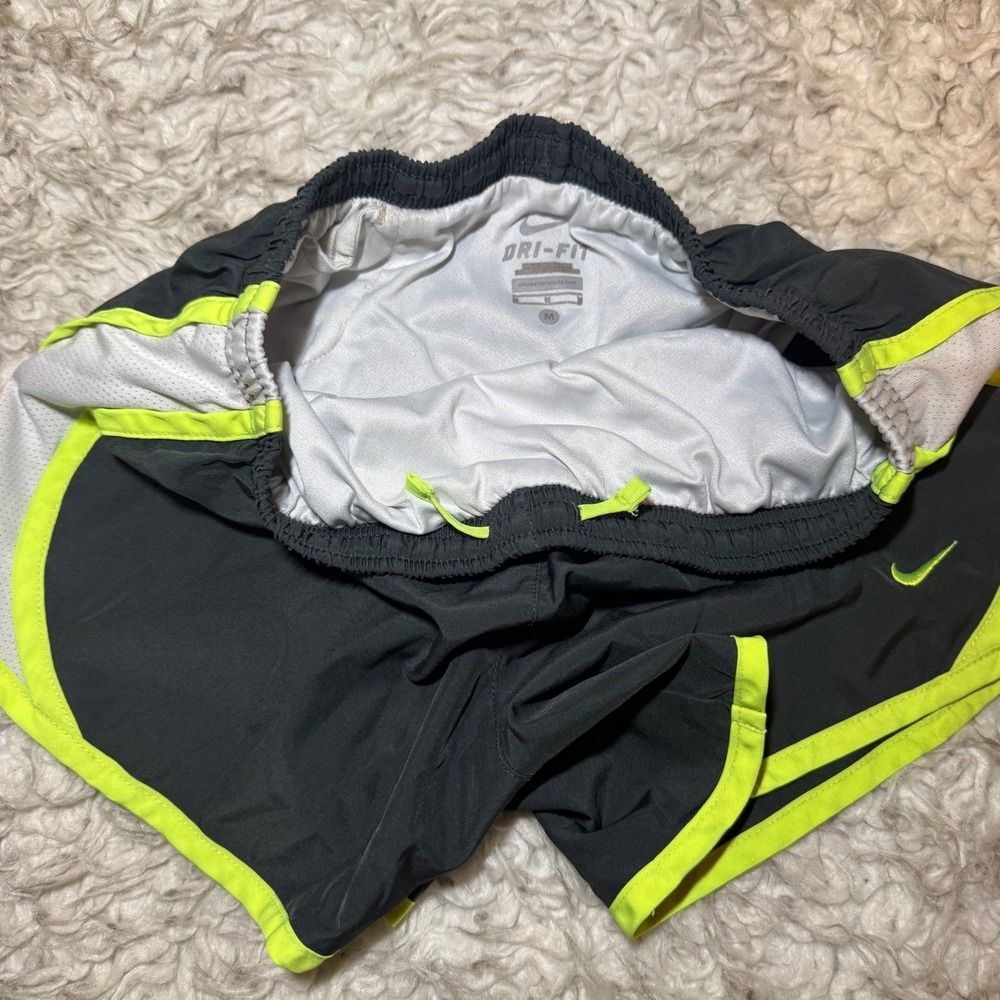 Nike Women's Dri-fit Tempo Running Shorts Size XS Small Gray Neon Green - Picture 8 of 10